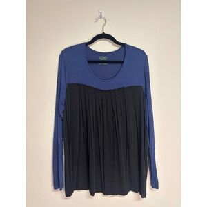 LOGO Instant Chic, Two‎ Toned Color Block Long Sleeve Tunic Top, Women's Size L